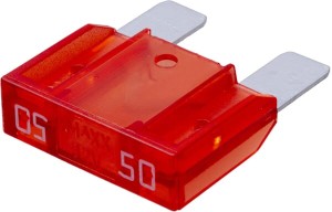 Bezpiecznik płaski Maxi, 32V 50A L=34.3 mm czerwony op. 10 szt. iMaXX SI20193