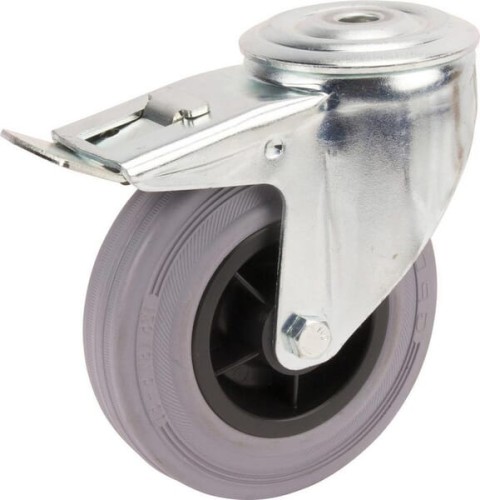 Koła skrętne z czarnymi oponami gumowymi 3477PIR125P3013 - Intertraktor