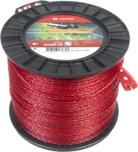 Żyłka tnąca Ø 2.4 mm 437 m skręcona cicha czerwona Kramp NL24437TCKR - Intertraktor