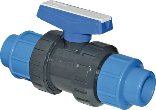 Zawór kulowy z PCW 2xPE 32mm KS32325GP - Intertraktor