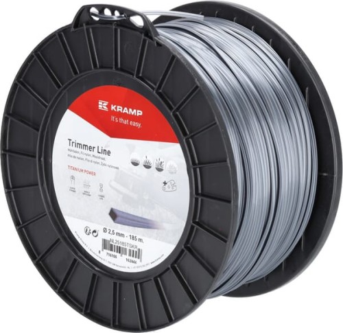 Żyłka tnąca Ø 2.5 mm 185 m kwadratowa Titanium Power szara Kramp NL25185TSKR - Intertraktor
