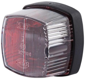 Lampa obrysowa 5W, kwadratowa, 12V, czerwono/biała, przykręcana, 62x40x62 mm Hella 2XS005639001