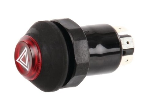 Przełącznik przyciskowy, świateł awaryjnych, okrągły, czerwony 11100090PN - Intertraktor