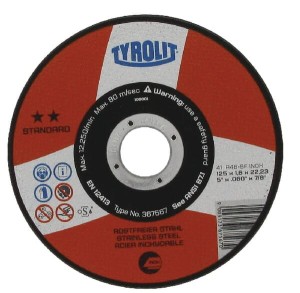Tarcza do cięcia stal / inox Standard płaska, 125x1.6 mm 367567