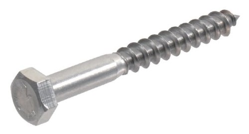 Wkręt do drewna 6x120 mm, 10 mm 6-kt. z łbem na klucz, stal szlachetna, DIN571 Kramp 5716120RVSP025 - Intertraktor