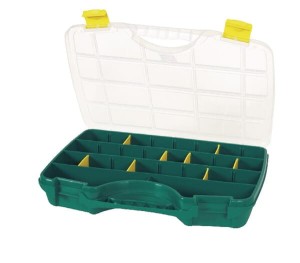 Kasetka asortymentowa, 290x388x61 mm, zielona polipropylenowa, 26 przegródek 23-26 Tayg 023002TAY