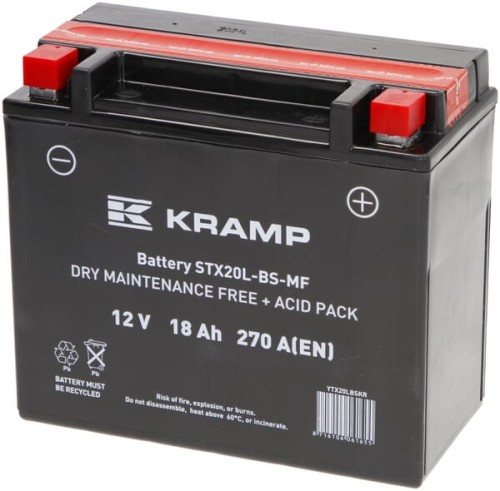 Akumulator 12V 18Ah 270A z elektrolitem Kramp YTX20LBSKR - Intertraktor