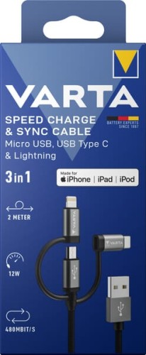 Kabel Micro USB, USB typu C, Lightning VT57937 - Intertraktor