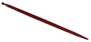 Ząb ładowacza, prosty, profil podwójne T 36x1100 mm końcówka szpiczasta z nakrętką M20x1.5 czerwony SHW FT14