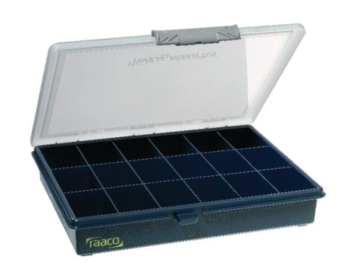 Kasetka asortymentowa, 240x195x43 mm, niebieska polipropylenowa, 18 przegródek Pocketbox PSC 5 Raaco 136167 - Intertraktor