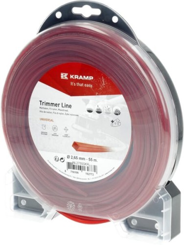 Żyłka tnąca Ø 2.65mm 55m kwadratowa czerwona Kramp NL2755SKR - Intertraktor