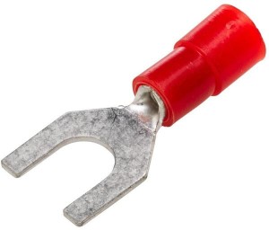 Końcówka przewodu widełkowa, czerwona, 0.5-1.5 mm² Ø 5.3 mm² Seria A, blister, Hella 8KW178045012