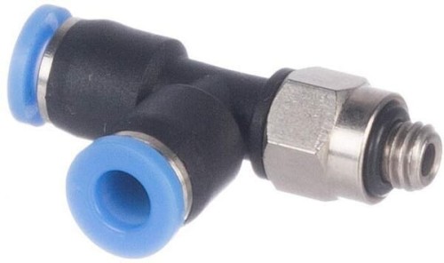 Trójnik wtykowy T, obrotowy, gwint zew. M5 4 mm Kramp MTC4M5P - Intertraktor