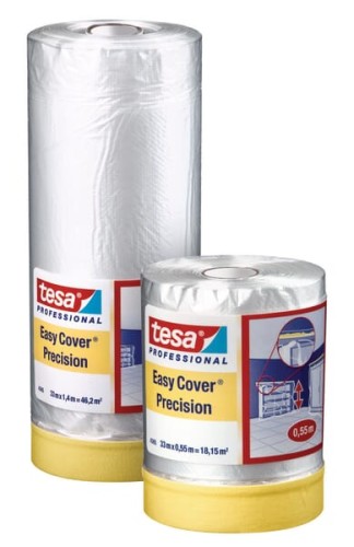 Folia zabezpieczająca z taśmą malarską Easy Cover® uniwersalna precyzyjna PE 2 w 1, 33 m x 550 mm T043650000001 - Intertraktor