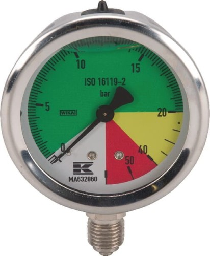Manometr Ø 63 mm  0-20-40-50-60 bar przyłącze dolne 1/4" Wika MA632060 - Intertraktor