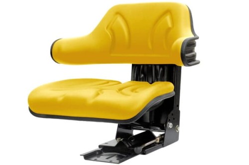 Siedzenie PCW dzielone z amortyzacją mechaniczną, żółte VLD1682 - Intertraktor