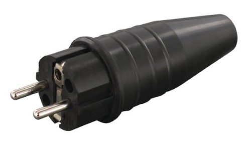 Wtyczka gumowa Schuko 2P, RA/PA 250V EM341L - Intertraktor