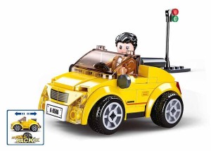 Samochód kabriolet żółty z napędem pull-back M38B0900