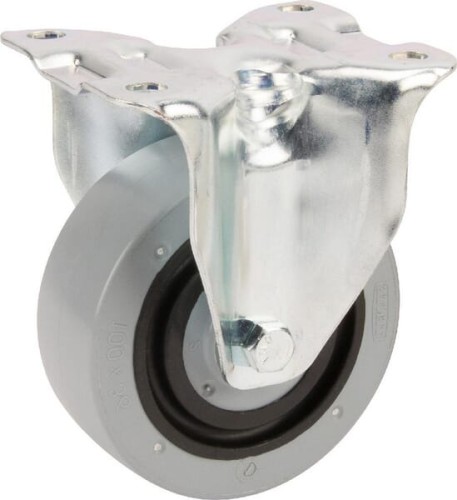 Koła skrętne z powierzchnią z szarego poliamidu z gumowym rdzeniem 3478HUR100P62 - Intertraktor