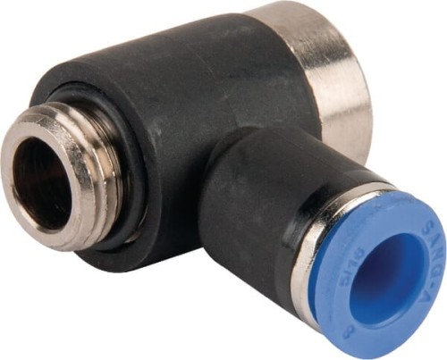 Złącze wtykowe kątowe, 8 mm gwint zew. 1/4" Kramp BCS814PB - Intertraktor