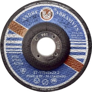 Tarcza do szlifowania stali Andre, wypukła 115 x 6 x 22 1861161260