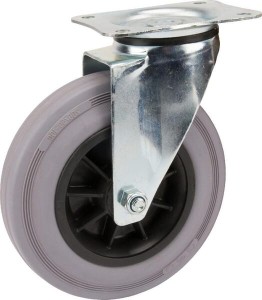 Koła skrętne z czarnymi oponami gumowymi 3470PIR200P63