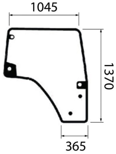 Szyba drzwiowa, prawa 00155532040KR - Intertraktor