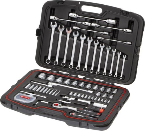 Zestaw kluczy nasadowych 1/4” + 1/2" 96 ele. 180496420KR - Intertraktor