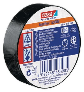 Taśma izolacyjna z miękkiego PCW, czarna, 10 m x 15 mm TesaFLEX® T539880000000