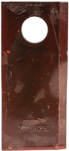 Nożyk kosiarki rotacyjnej lewy 107x48x4 mm otwór Ø 18.50 mm okrągły pasuje do Kuhn Z1199250
