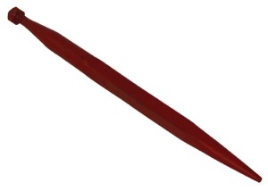 Ząb ładowacza, prosty, profil kwadratowy 37x610 mm końcówka szpiczasta z nakrętką M20x1.5 czarny Battista Porteri FT32