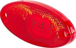 Lampa obrysowa LED, owalna, 12/24V pomarańczowa/czerwona, przykręcana Waś 1400300310P
