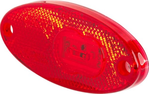 Lampa obrysowa LED, owalna, 12/24V pomarańczowa/czerwona, przykręcana Waś 1400300310P - Intertraktor