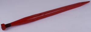 Ząb ładowacza, prosty, profil kwadratowy 36x680 mm końcówka szpiczasta z nakrętką M20x1.5 czerwony Kverneland KK221193