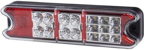 Lampa tylna LED, prostokątna, 10/30V, czerwona/żółta, przykręcana, 21 LED Hella ValueFit 2VP357021011 - Intertraktor