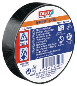 Taśma izolacyjna z miękkiego PCW, czarna, 20 m x 19 mm TesaFLEX® T539880000100
