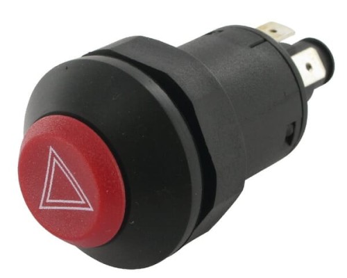 Przełącznik przyciskowy, świateł awaryjnych, okrągły, czerwony 11105020PN - Intertraktor