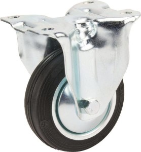 Koła skrętne z czarnymi oponami gumowymi 3478DVJ125P62