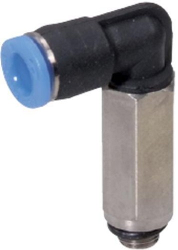 Złącze wtykowe kątowe długie, obrotowe, gwint zew. M5 6 mm Kramp MEC6M5P - Intertraktor