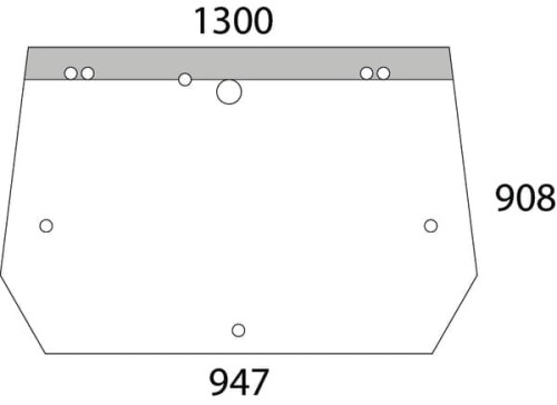 Szyba tylna, górna D6859 - Intertraktor
