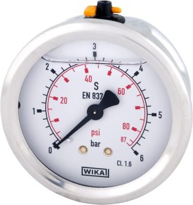 Manometr glicerynowy, ø63 mm, 6 bar, przyłącze tylne 1/4" B711W063006T