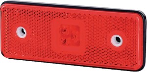 Lampa obrysowa LED, 0.4/0.7W prostokątna, 12/24V czerwona, 3 LED gopart LA35055