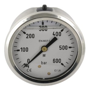 Manometr ø63 mm 0–600 bar przyłącze tylne 1/4" MA63600B04SSGF