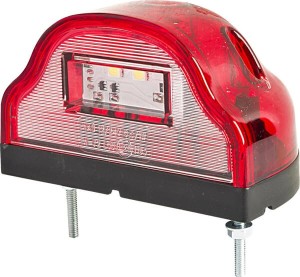 Lampa oświetlenia tablicy rejestracyjnej LED, prostokątna, czerwona 12/24V przykręcana Waś 1400300409
