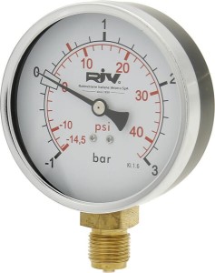 Manometr Ø 100 mm RIV520 przyłącze dolne 1/2" 5377RIV5201210