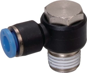 Złącze wtykowe kątowe, obrotowe, stożkowy gwint zew. 3/8" 12 mm Kramp BCS1238P
