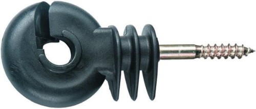 Izolator do drutu i plecionki z wkrętem, czarny AKO 44316 - Intertraktor