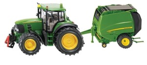 Ciągnik John Deere z prasą rolującą S01665