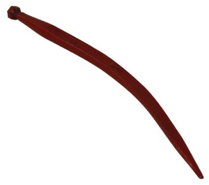 Ząb ładowacza, wygięty zamykający, profil podwójne T 37x680 mm końcówka szpiczasta z nakrętką M22x1.5 czarny Battista Porteri FT68