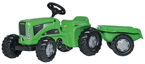 Traktor z napędem na pedały i przyczepą Futura, zielony, wiek od 2.5 lat RollyKiddy Rolly Toys R62000 - Intertraktor